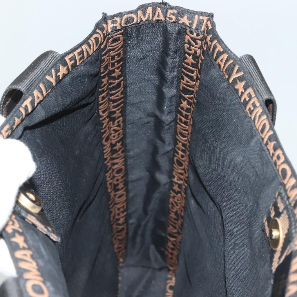 Fendi Zucca Tote Bag Straw Black Wood Tote Bag Bag