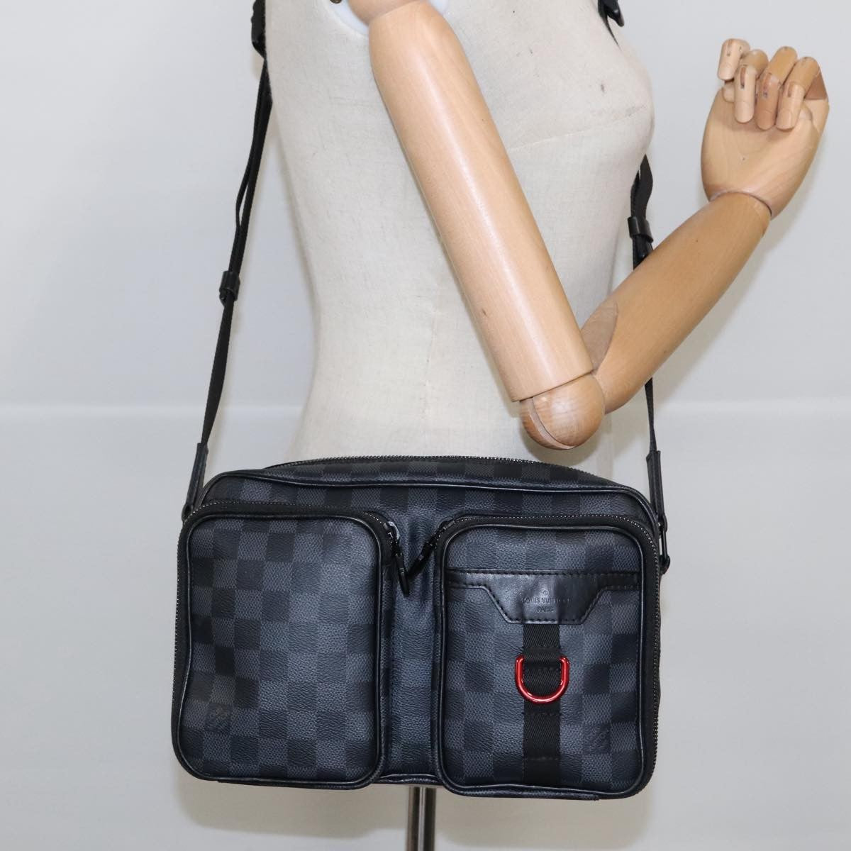 Louis Vuitton Utility Business Bag Damier Graphite Gray Canvas Shoulder Bag