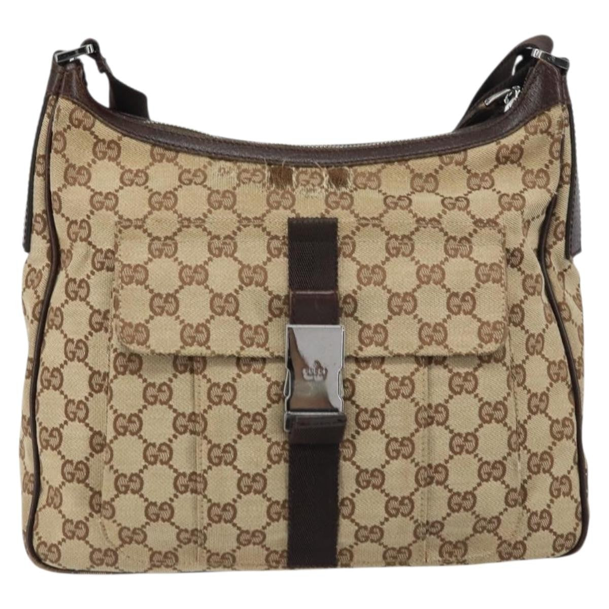 Gucci Gg Canvas Bag Canvas Beige Canvas Shoulder Bag Bag (Pre-Owned)