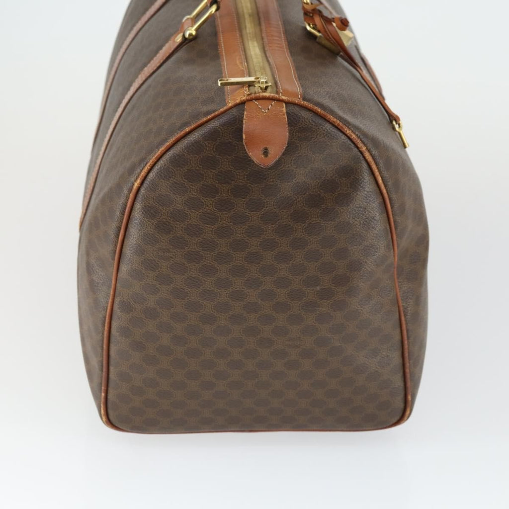 Celine Vintage Macadam Boston Bag Canvas Brown Pvc Travel Bag Bag