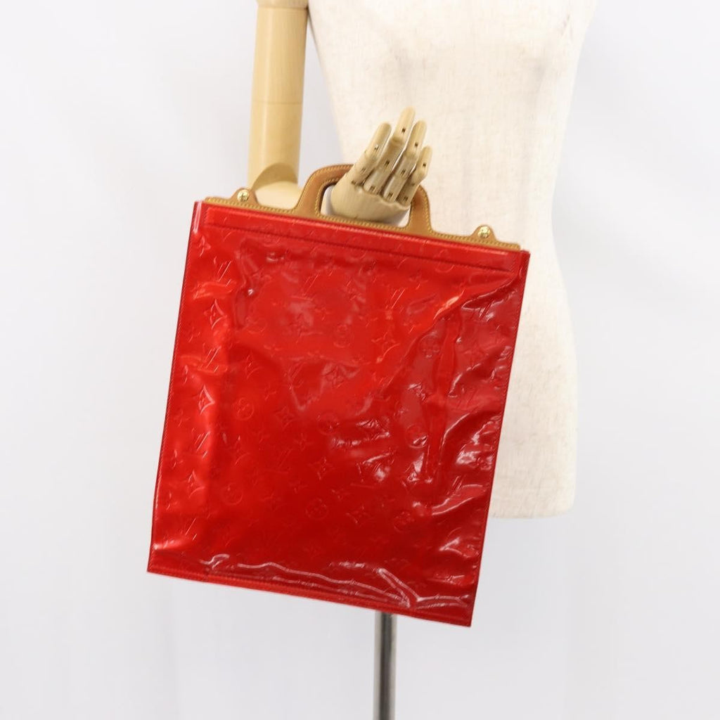 Louis Vuitton Stanton Handbag Monogram Vernis Red Patent_Leather Tote Bag
