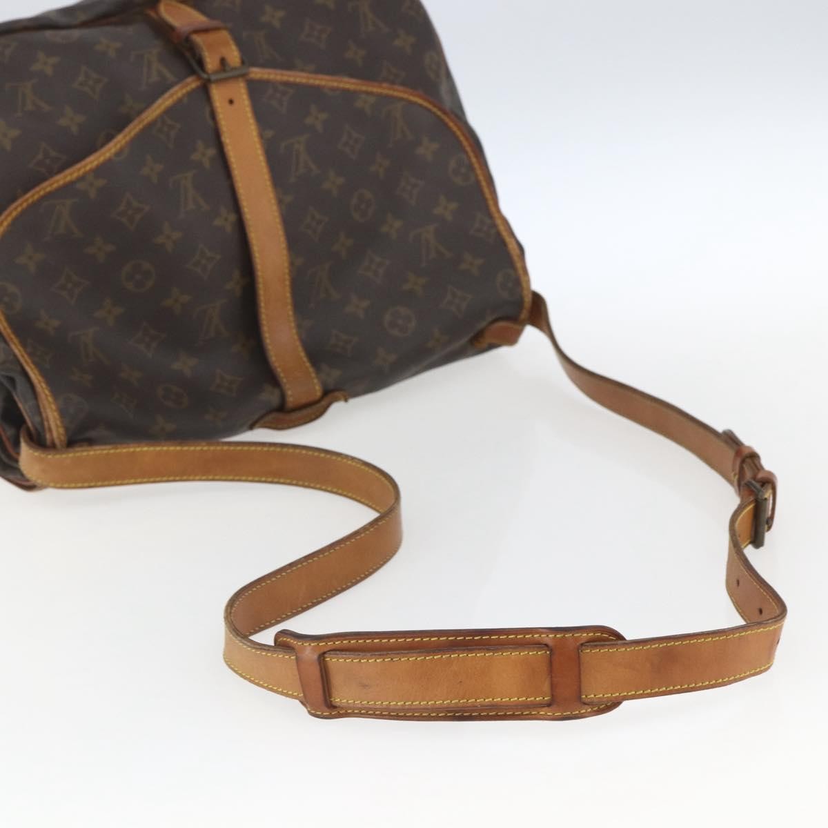 Louis Vuitton Saumur Handbag Monogram Canvas Brown Canvas Shoulder Bag
