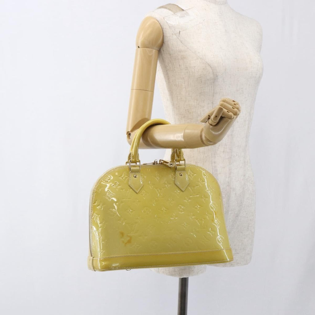 Louis Vuitton Alma Handbag Monogram Vernis Beige Patent_Leather Handbag