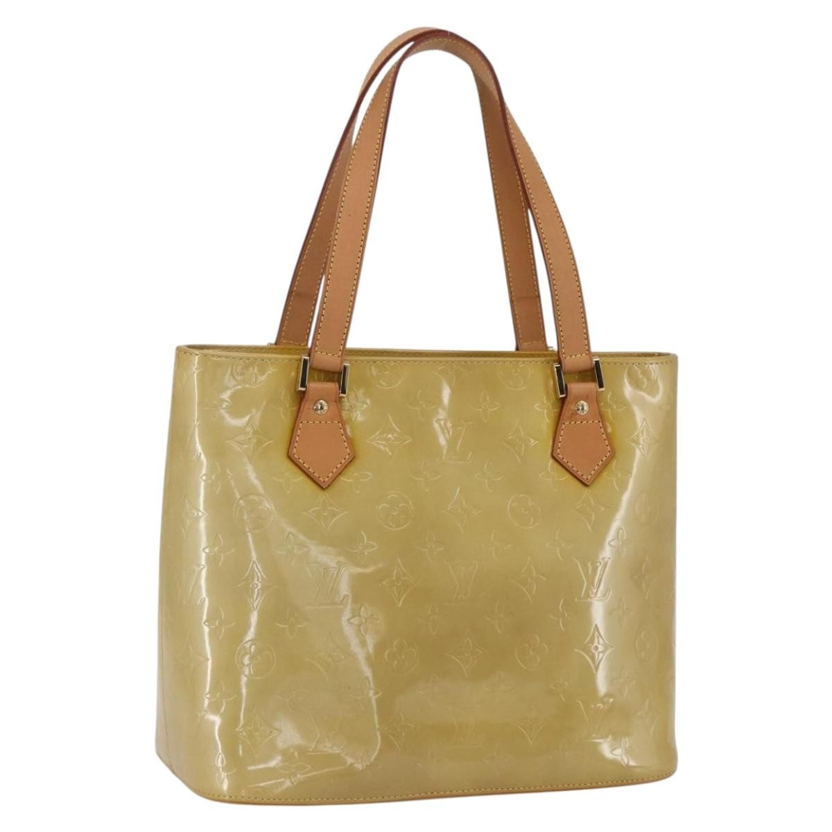 Louis Vuitton Houston Handbag Monogram Vernis Beige Patent_Leather Handbag