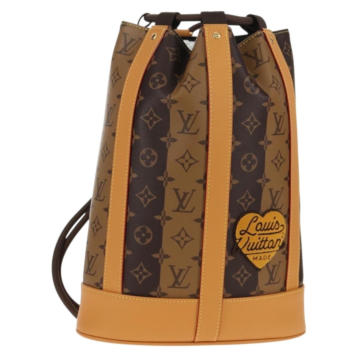 Louis Vuitton Nigo Randonnee Backpack Limited Edition Stripes Monogram Canvas Brown Canvas Shoulder Bag