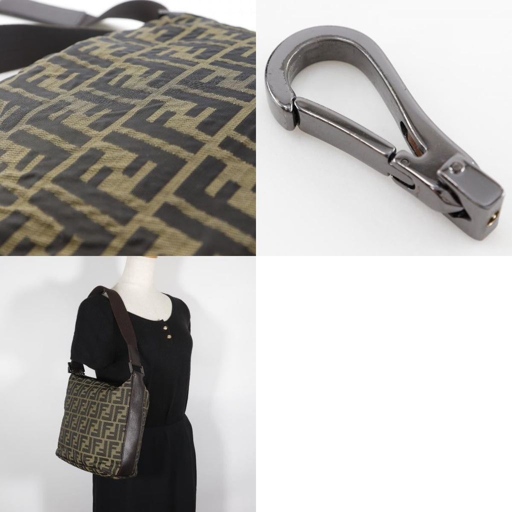 Fendi Logo Zucca Shoulder Bag Zucca Brown Canvas Shoulder Bag Bag