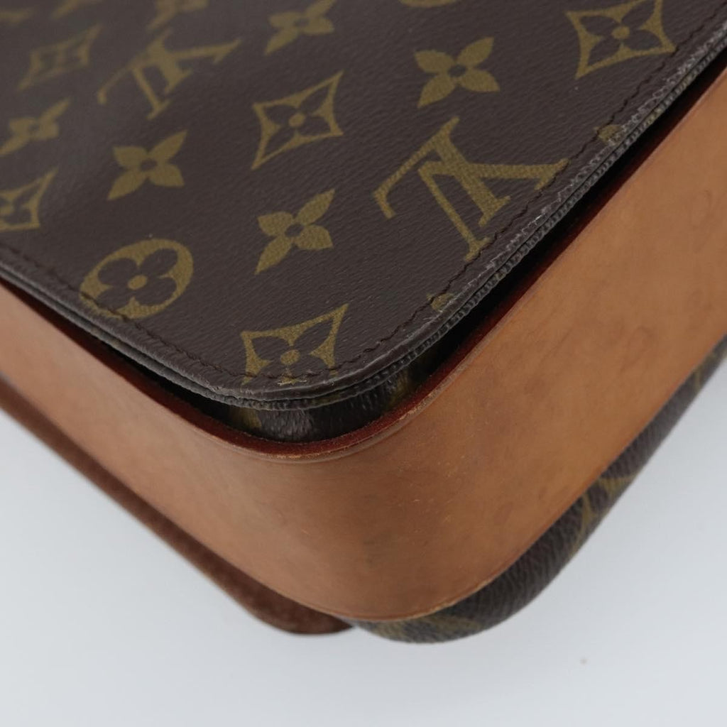 Louis Vuitton Cartouchiere Handbag Monogram Canvas Brown Canvas Shoulder Bag