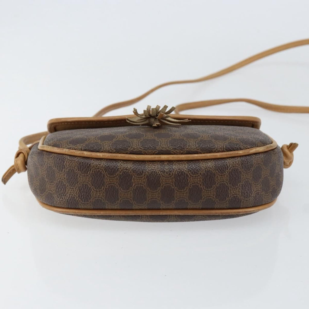 Celine Vintage Macadam Shoulder Bag Canvas And Leather Brown Canvas Shoulder Bag Bag