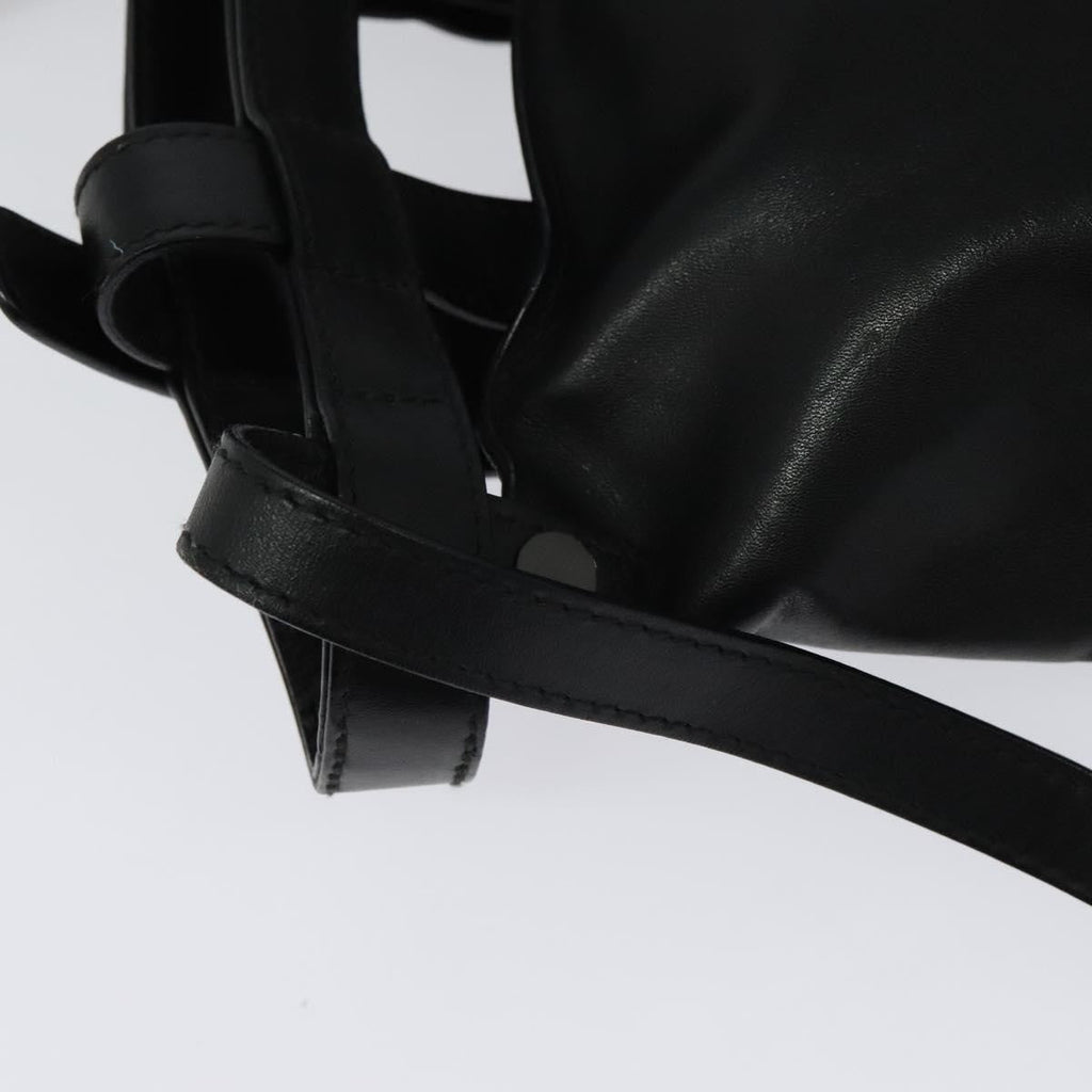 Bottega Veneta Utility Waist Bag Leather With Intrecciato Black Leather Shoulder Bag Bag