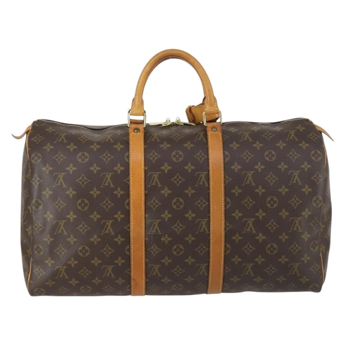 Louis Vuitton Keepall Bag Monogram Canvas Brown Canvas Travel Bag