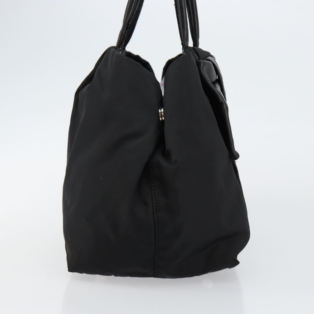 Prada Bow Tote Tessuto With Leather Black Nylon Tote Bag Bag