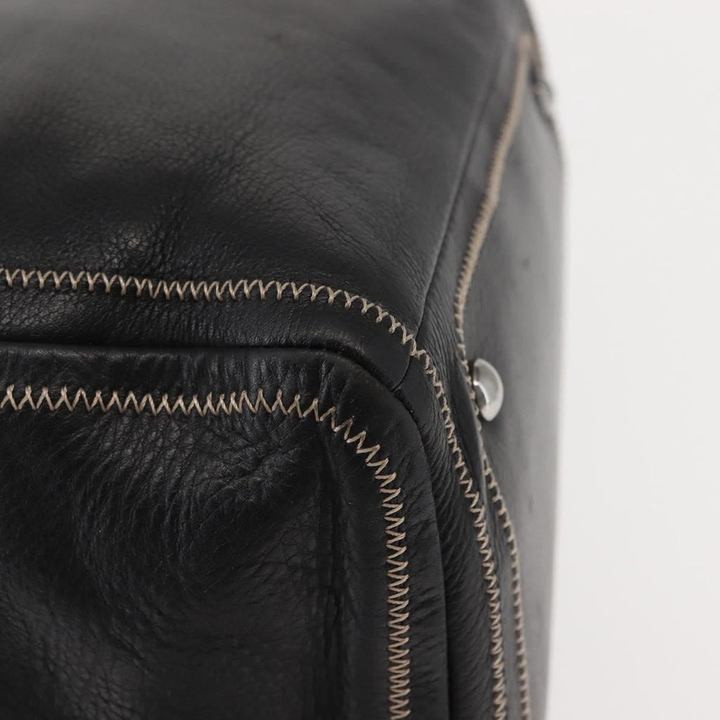 Chanel Cc Bowler Quilted Caviar Black Leather Handbag