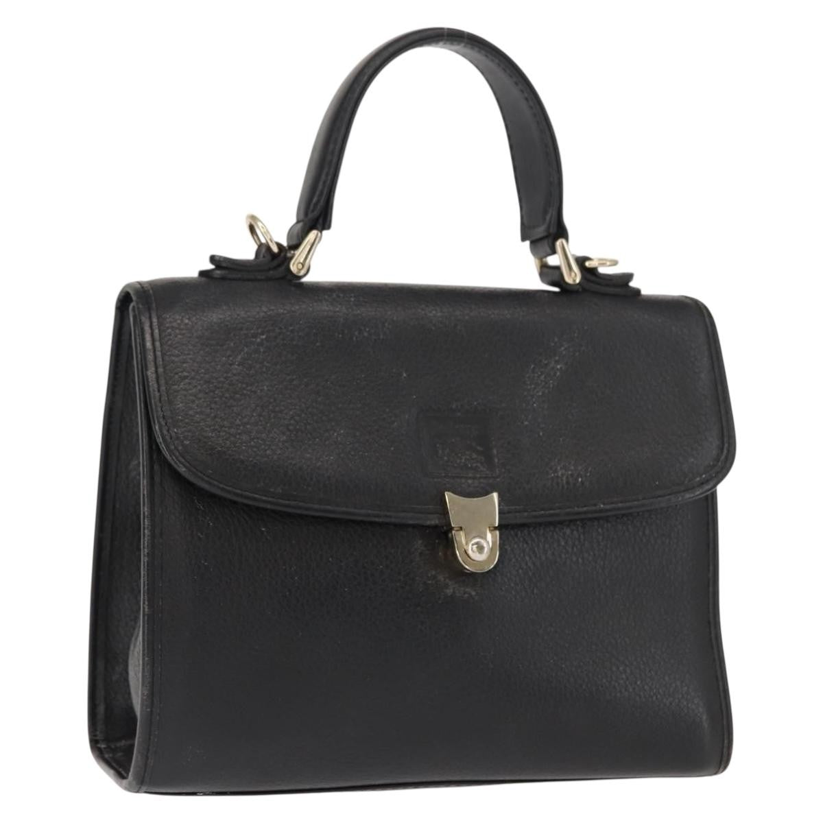 Burberry Vintage Handbag Leather Black Leather Handbag