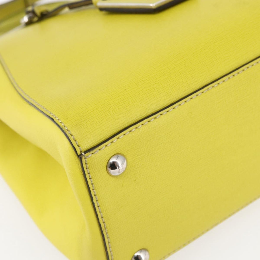 Fendi 2Jours Bag Leather Yellow Leather Handbag