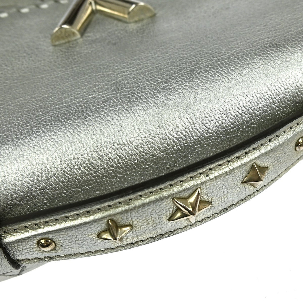 Louis Vuitton Very Chain Bag Whipstitch Leather Silver Leather Shoulder Bag