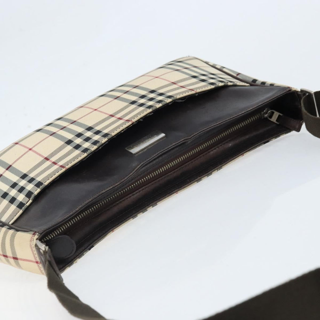 Burberry Nova Check Shoulder Bag Canvas And Leather Beige Canvas Shoulder Bag