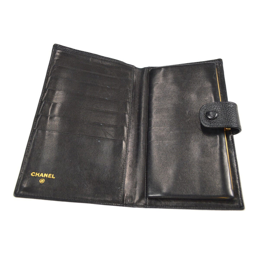 Chanel Timeless Cc French Wallet Caviar Black Leather Wallets Accessory