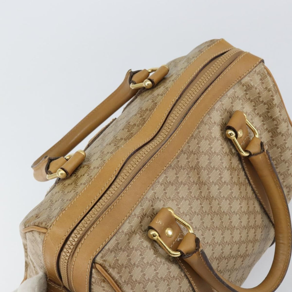 Celine Vintage Macadam Handbag Canvas And Leather Beige Canvas Handbag