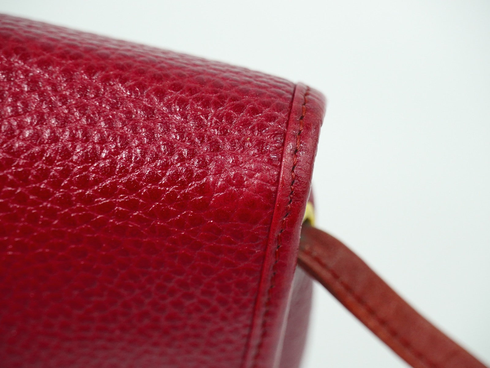 Christian Dior Vintage Shoulder Bag Leather Red Leather Shoulder Bag Bag (Pre-Owned)