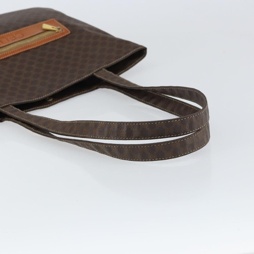 Celine Vintage Macadam Tote Bag Canvas Brown Canvas Tote Bag Bag