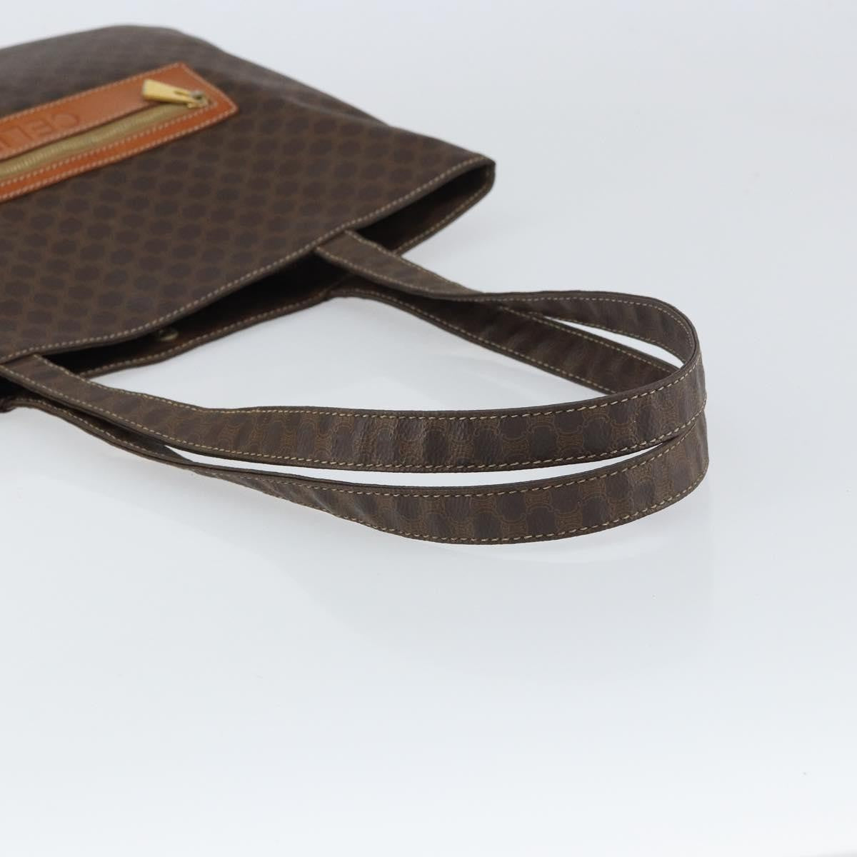 Celine Vintage Macadam Tote Bag Canvas Brown Canvas Tote Bag Bag