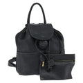 Fendi Logo Flap Drawstring Backpack Leather Black Leather Backpack Bag