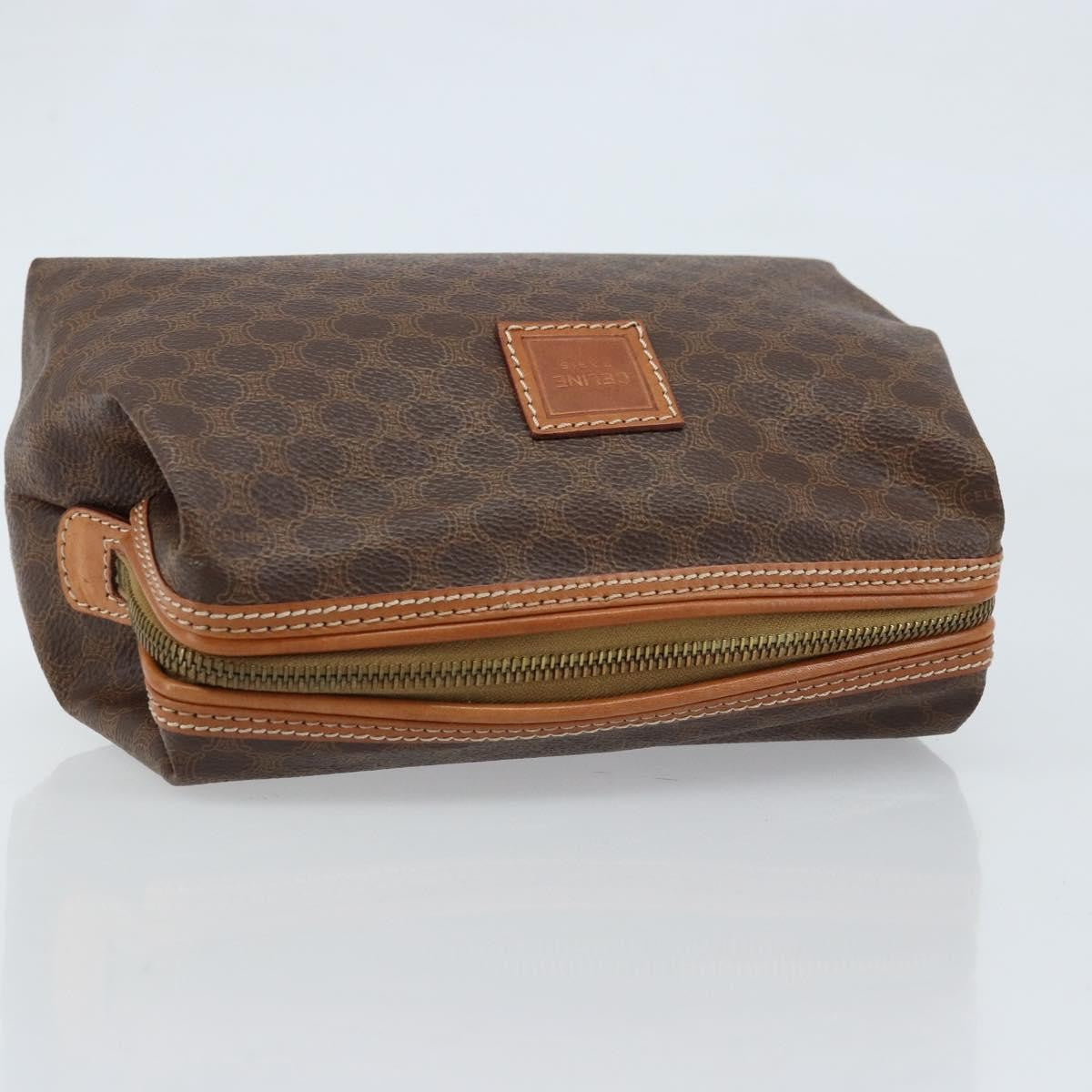 Celine Macadam Pochette Canvas And Leather Brown Canvas Clutche & Pouche Bag