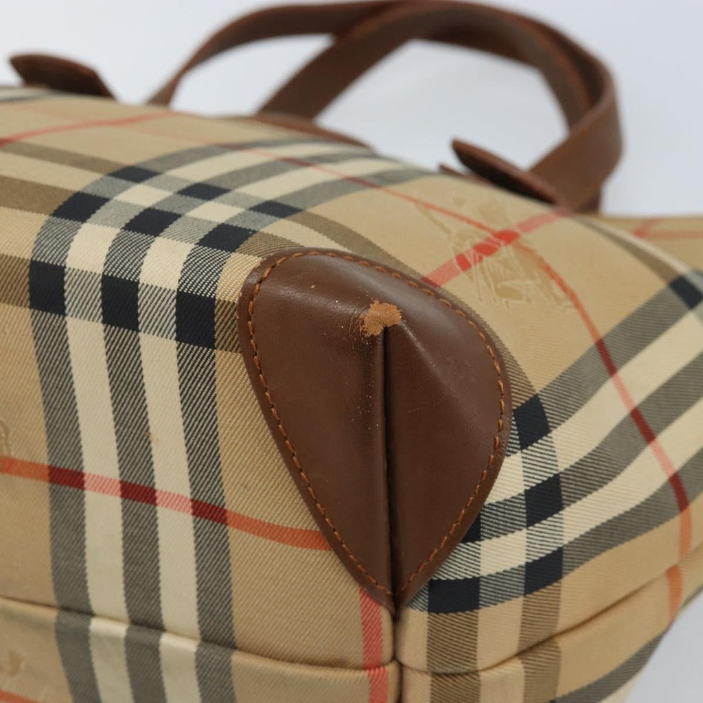 Burberry Nova Check Tote Canvas Check Pattern Beige Canvas Tote Bag