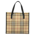 Burberry Nova Check Tote Canvas Check Pattern Beige Canvas Tote Bag