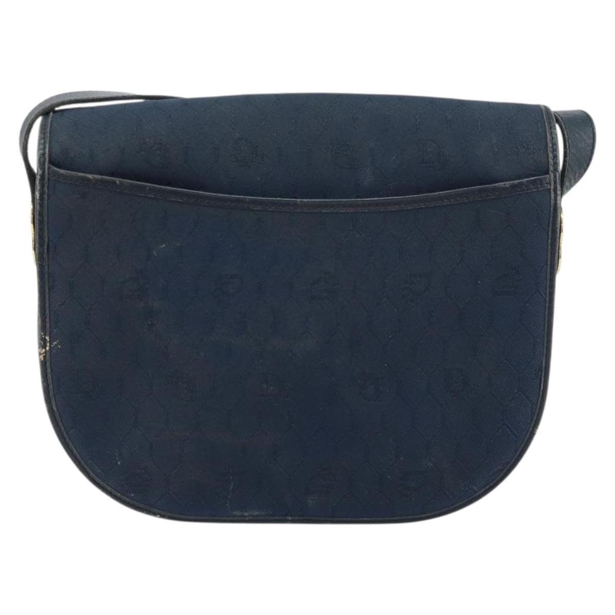 Christian Dior Vintage Honeycomb Shoulder Bag Canvas Navy Canvas Shoulder Bag Bag (Pre-Owned)