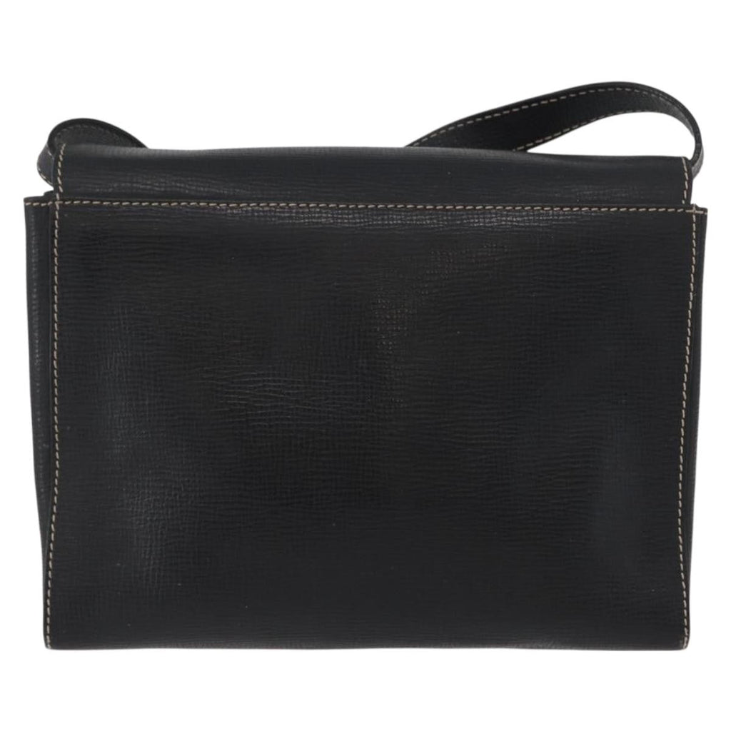 Celine Circle Logo Shoulder Bag Leather Black Leather Shoulder Bag Bag