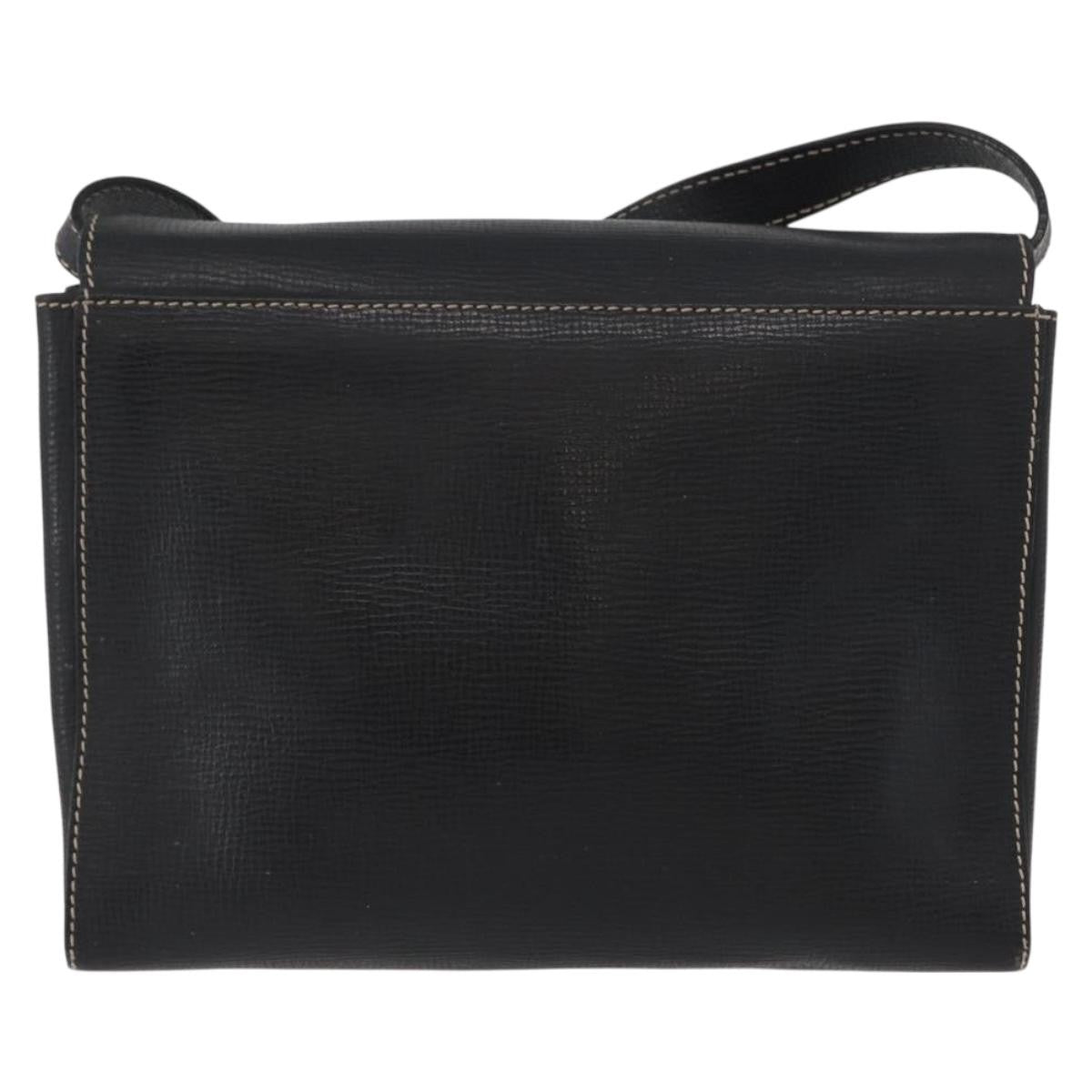 Celine Circle Logo Shoulder Bag Leather Black Leather Shoulder Bag Bag