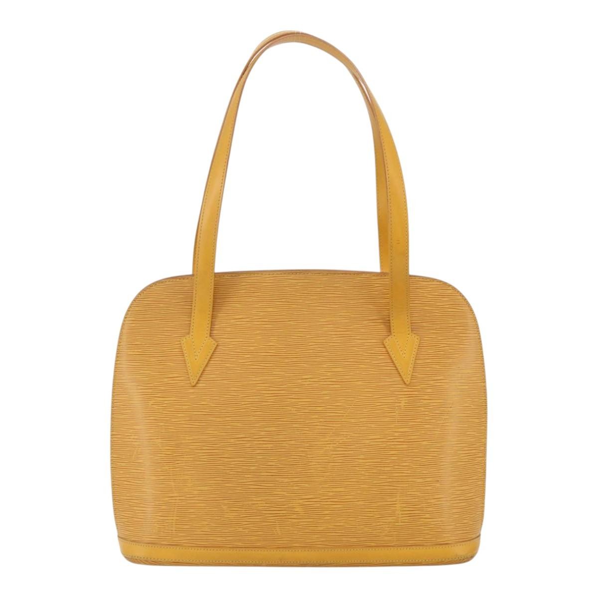 Louis Vuitton Lussac Handbag Epi Leather Yellow Leather Shoulder Bag