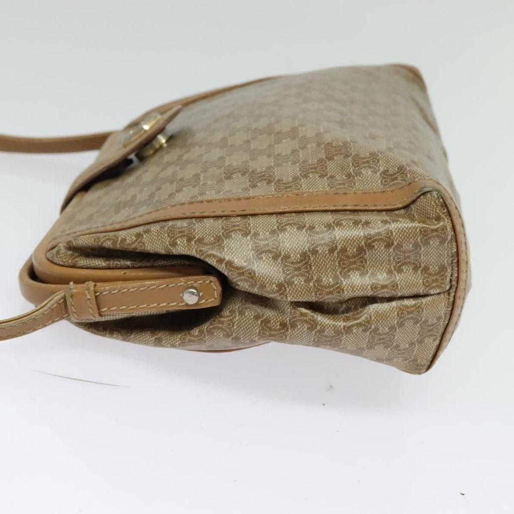 Celine Macadam Shoulder Bag Pvc Leather Beige Pvc Bag