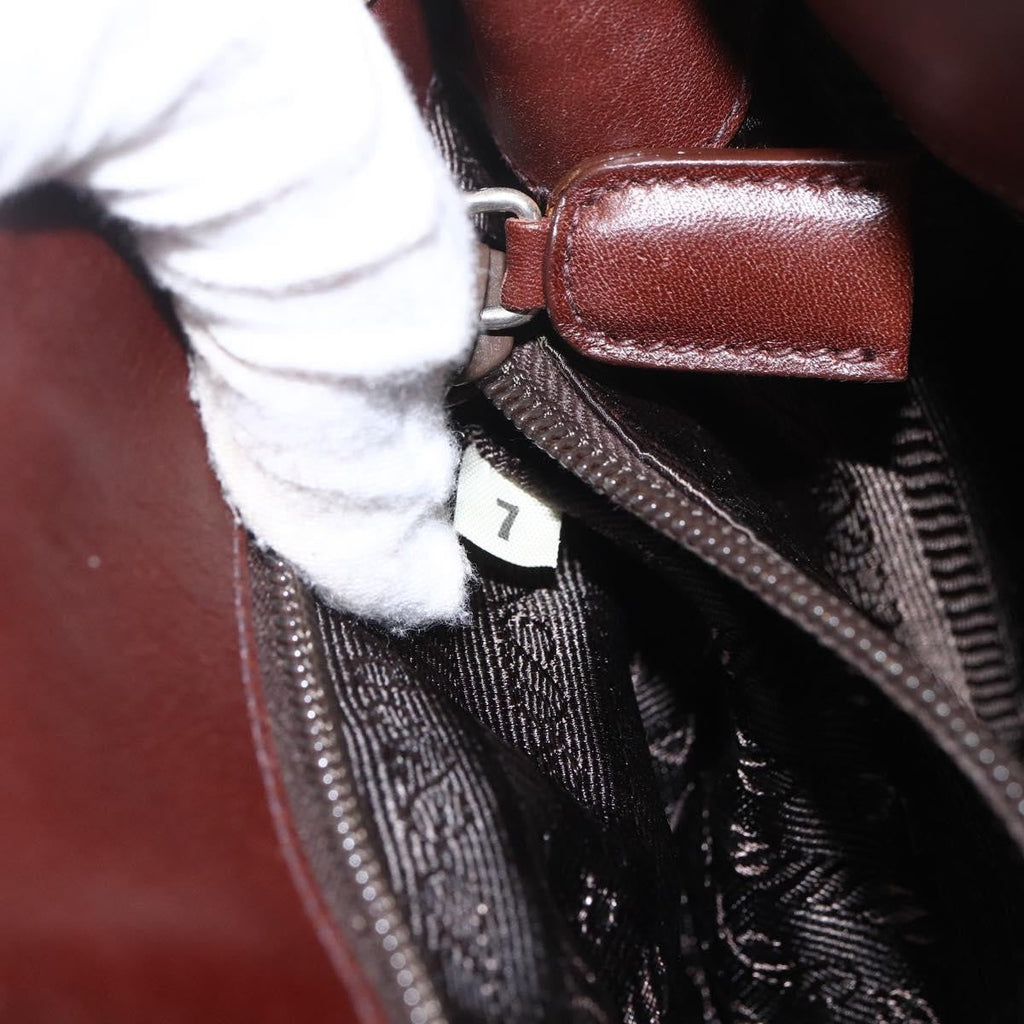 Prada Vintage Shoulder Bag Leather Brown Leather Shoulder Bag Bag