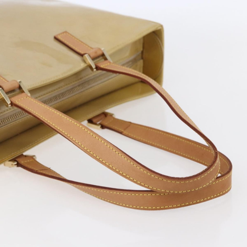 Louis Vuitton Columbus Handbag Monogram Vernis Beige Patent_Leather Tote Bag