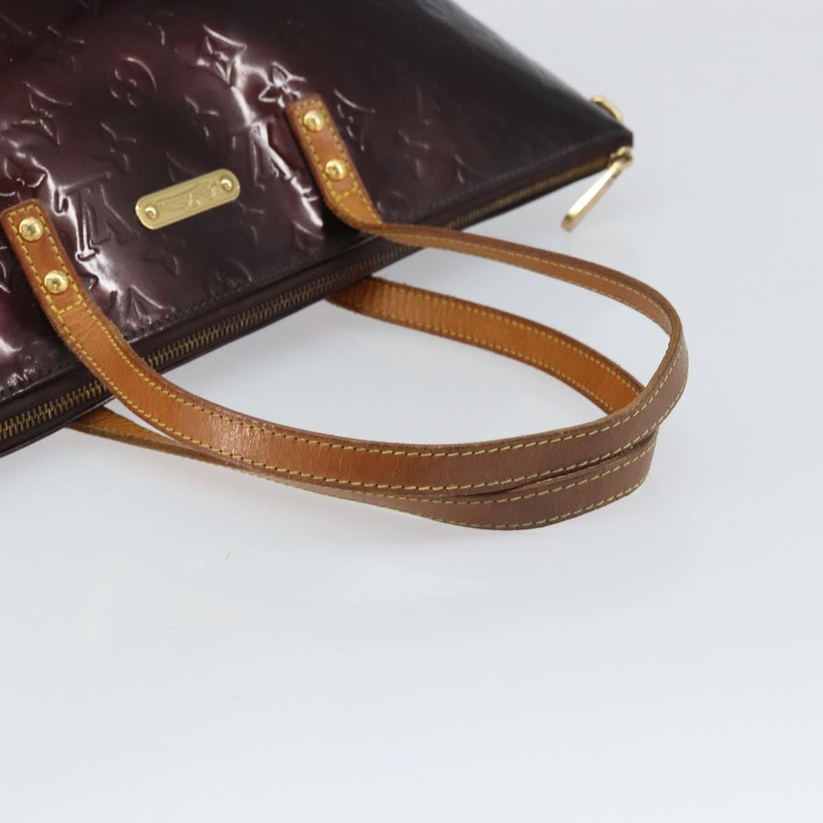 Louis Vuitton Bellevue Handbag Monogram Vernis Purple Patent_Leather Tote Bag