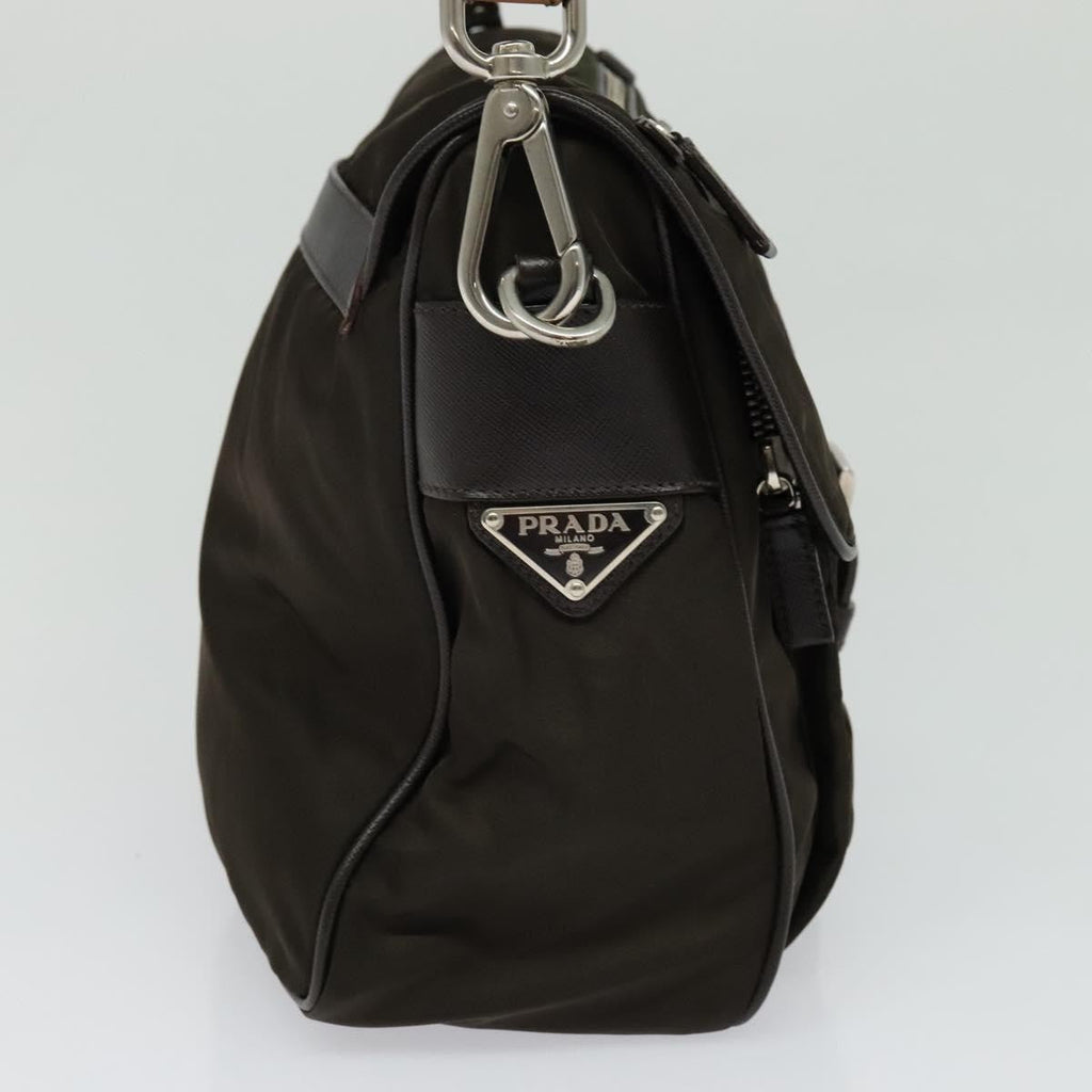 Prada Vintage Flap Shoulder Bag Nylon Khaki Nylon Shoulder Bag Bag