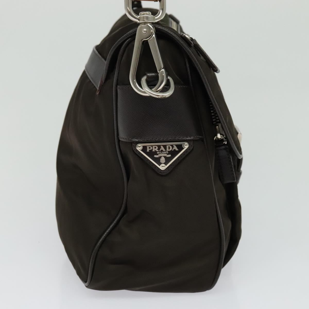 Prada Vintage Flap Shoulder Bag Nylon Khaki Nylon Shoulder Bag Bag