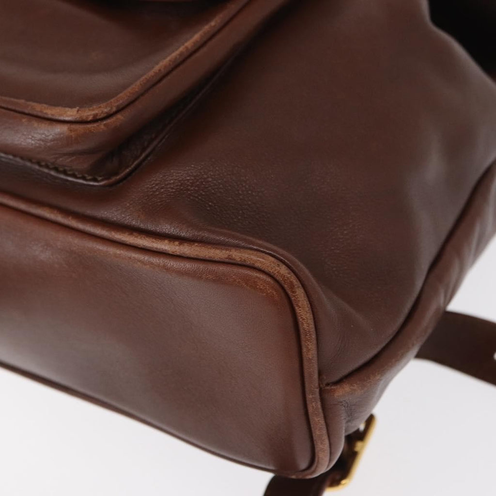 Gucci Vintage Bamboo Backpack Leather Brown Leather Backpack Bag (Pre-Owned)
