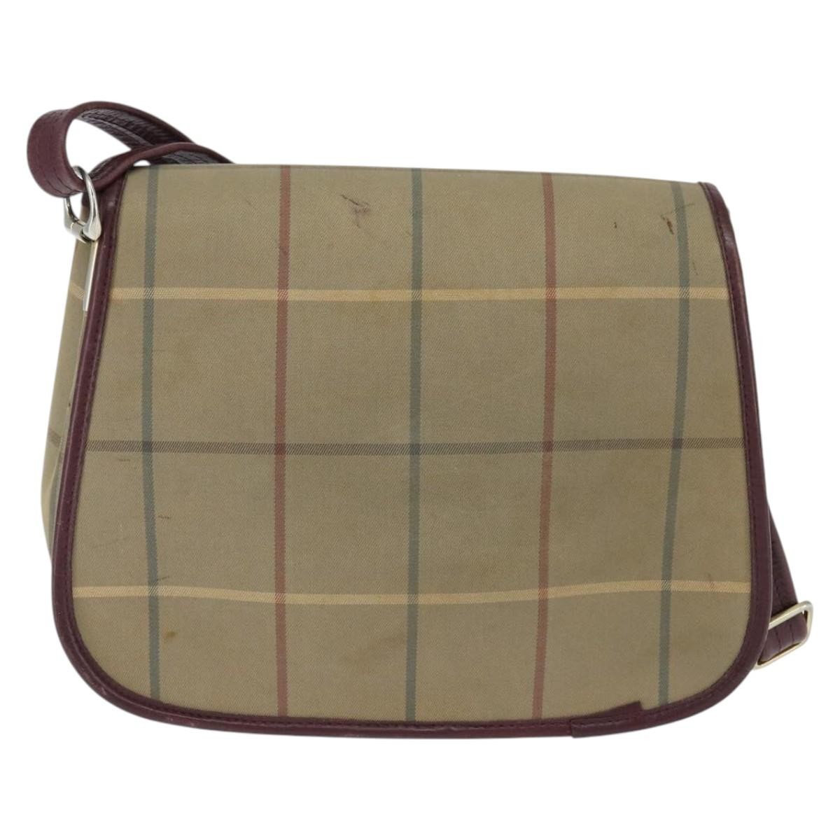 Burberry Nova Check Shoulder Bag Canvas Beige Canvas Shoulder Bag