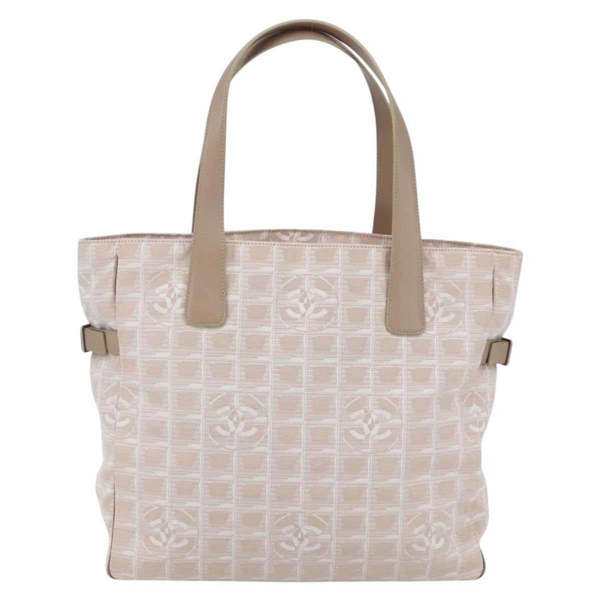 Chanel Travel Line Tote Nylon Pink Canvas Bag