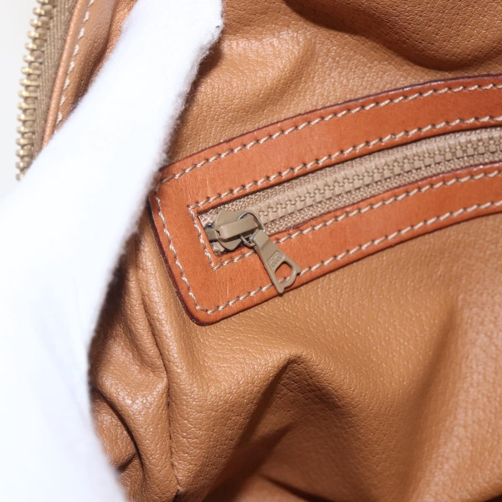 Celine Vintage Macadam Handbag Canvas And Leather Brown Canvas Handbag