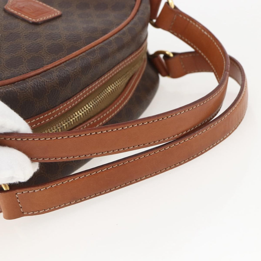 Celine Vintage Macadam Handbag Canvas And Leather Brown Canvas Handbag