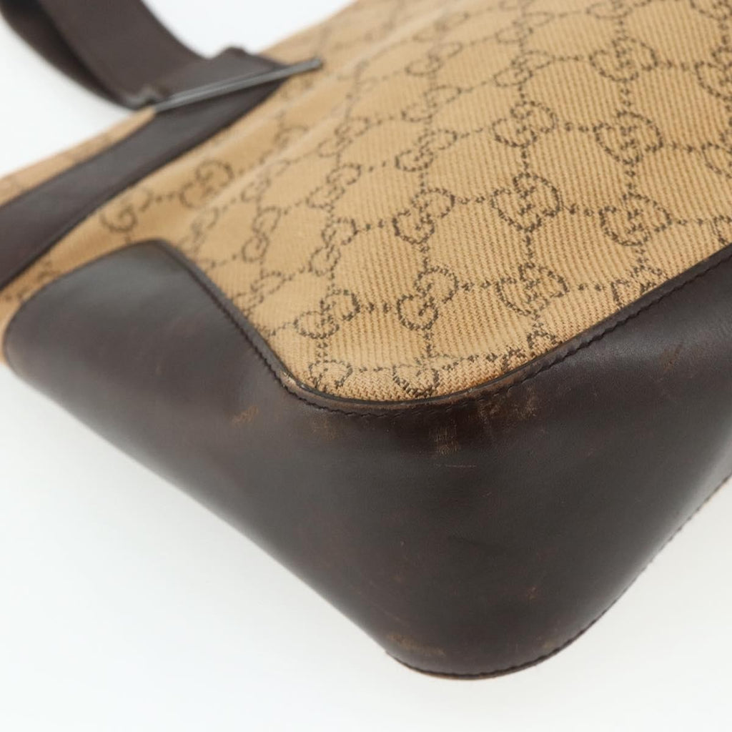 Gucci Vintage Tote Canvas Beige Canvas Tote Bag Bag (Pre-Owned)