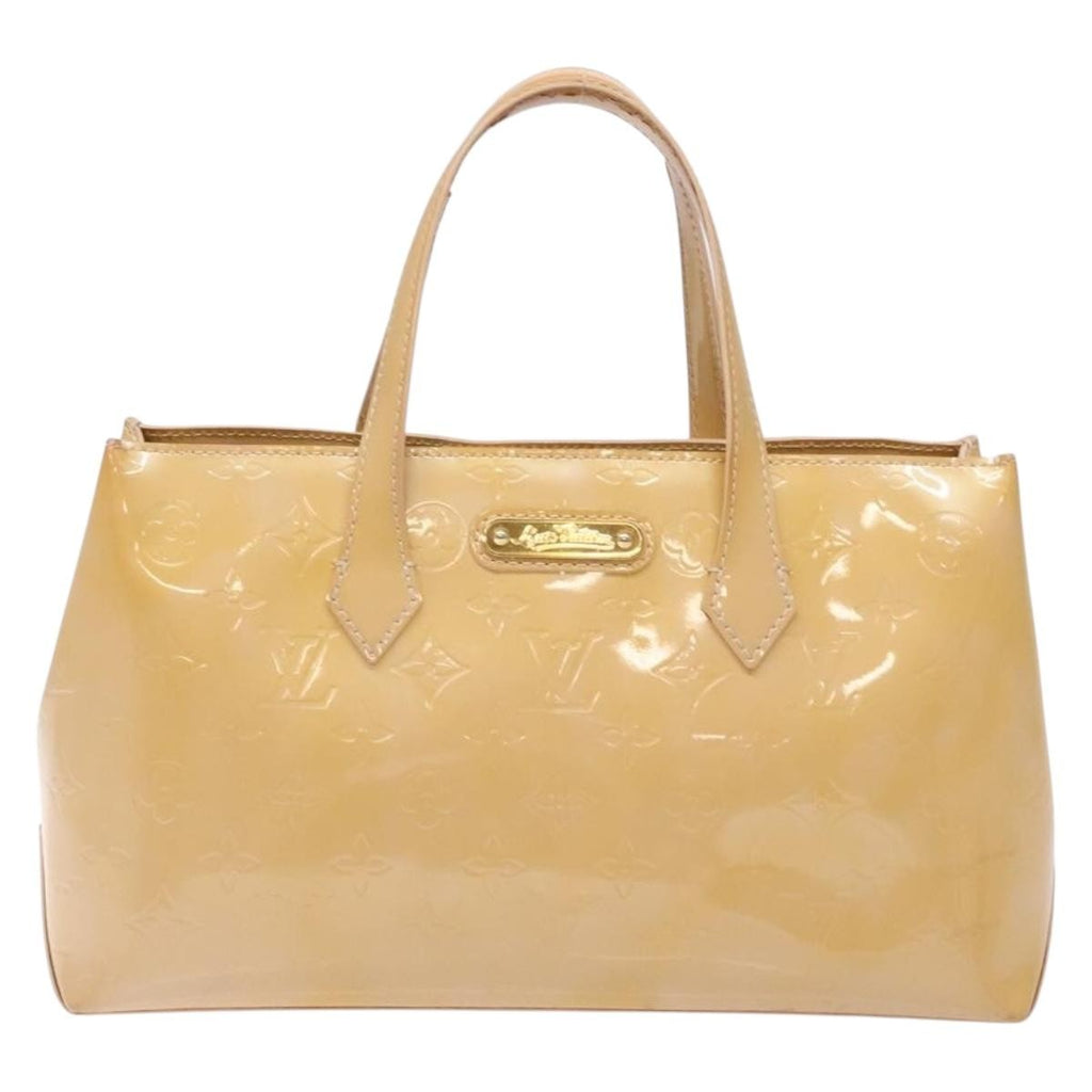 Louis Vuitton Wilshire Handbag Monogram Vernis Beige Patent_Leather Bag
