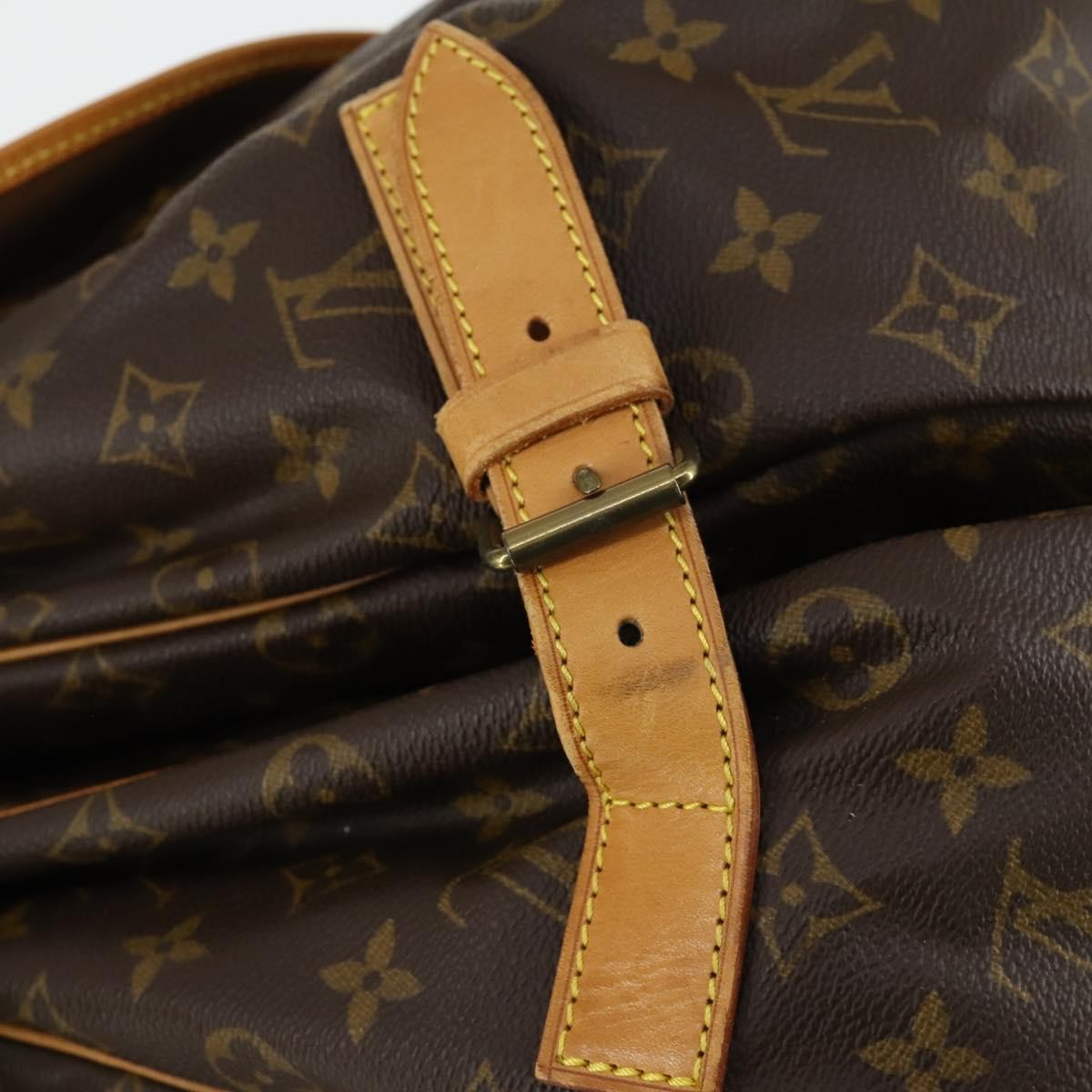 Louis Vuitton Saumur Handbag Monogram Canvas Brown Canvas Shoulder Bag