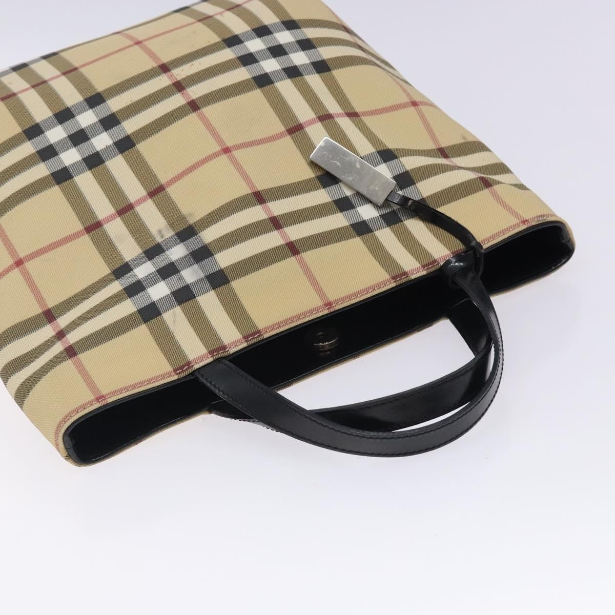 Burberry Nova Check Tote Canvas Check Pattern Beige Canvas Tote Bag