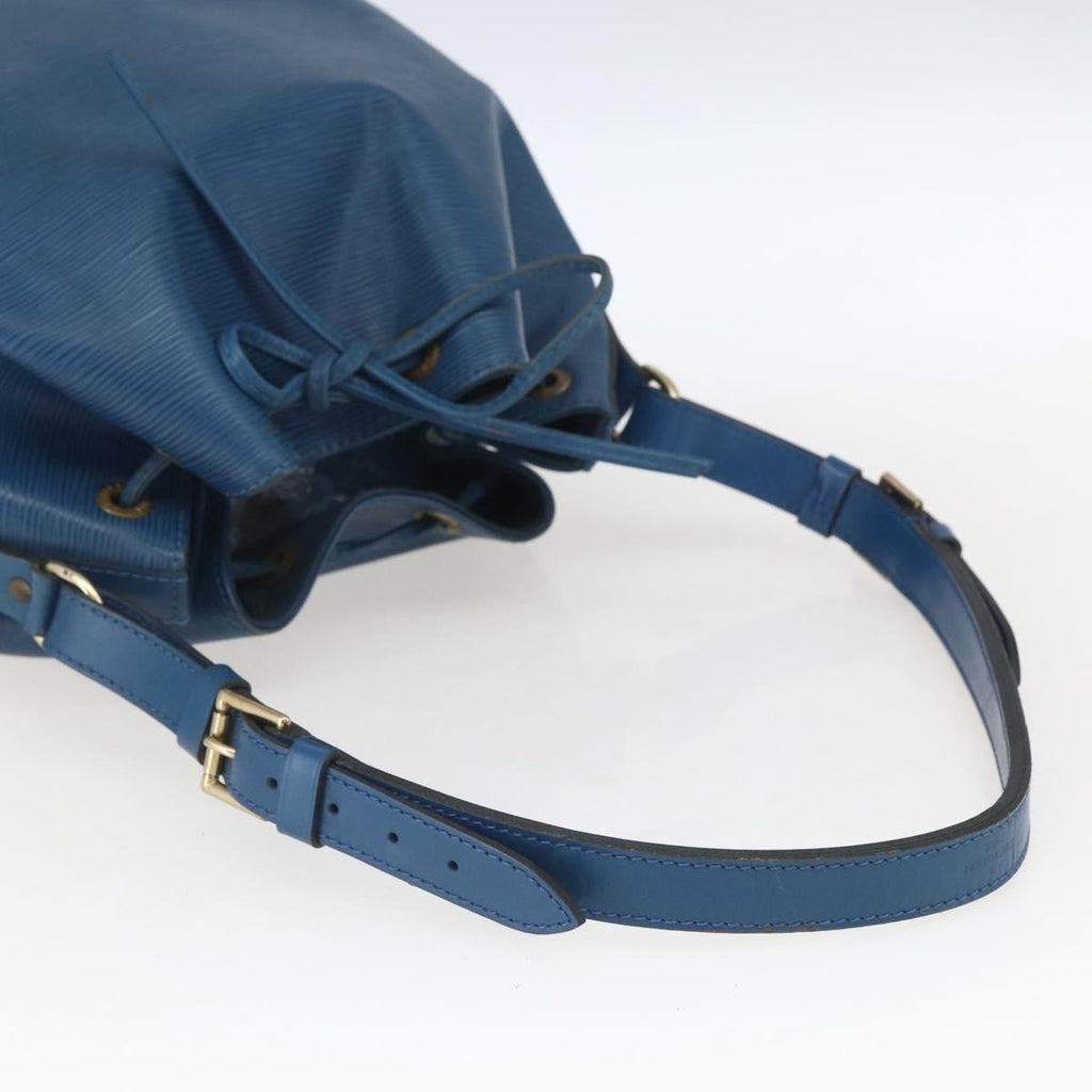 Louis Vuitton Petit Noe Handbag Epi Leather Blue Leather Shoulder Bag