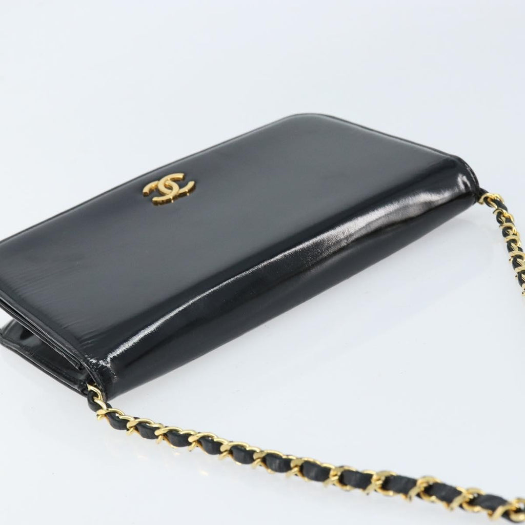 Chanel Wallet On Chain Quilted Patent Black Patent_Leather Shoulder Bag Bag